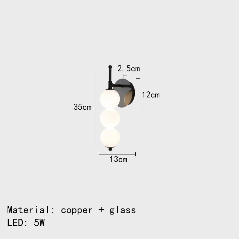 DecorBites™ Glass Bedside LED Wall Lamp for Parlor, Hotel & Home Lighting