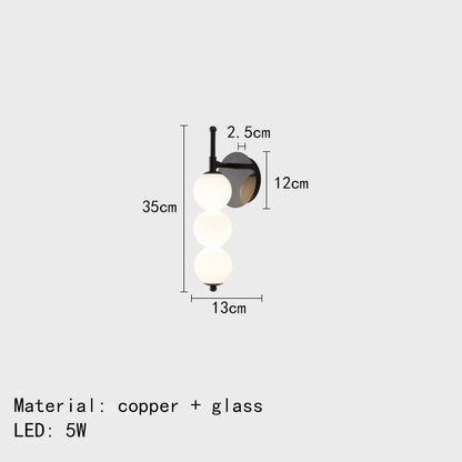 DecorBites™ Glass Bedside LED Wall Lamp for Parlor, Hotel & Home Lighting