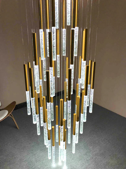 DecorBites™ Crystal Loft Chandelier: Modern Nordic Art Deco Gold LED Lighting for Living Room
