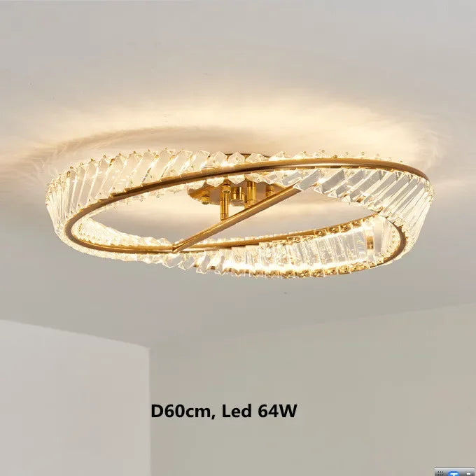 DecorBites™ Gold Metal LED Dimmable Ceiling Light with K9 Crystals