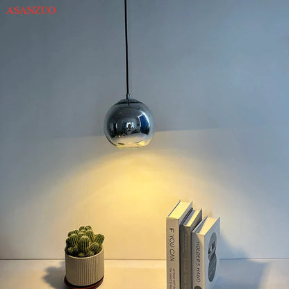 Lámparas colgantes de cristal DecorBites™ con forma de bola redonda de 15 cm/20 cm en baño dorado/cobre/plateado