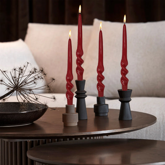 4pcs Long Pole Spiral Taper Candles Luxury Gradient Colored Tapered Candlesticks for Home Wedding Tall Twisted Candle Gift Set