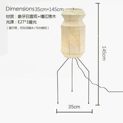 DecorBites™ Akari Noguchi Table Lamp LED E27 Rice Paper Desk Light