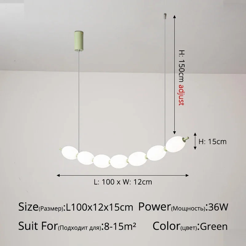 ثريا DecorBites™ Bead Nordic Chandelier: مصباح معلق أنيق لغرفة الطعام، يُناسب طاولة البار، ويُضفي أجواءً مميزة