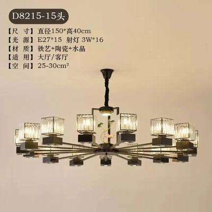 DecorBites™ Crystal Dining Room Chandelier with Spotlights for Hotel Club Ballroom