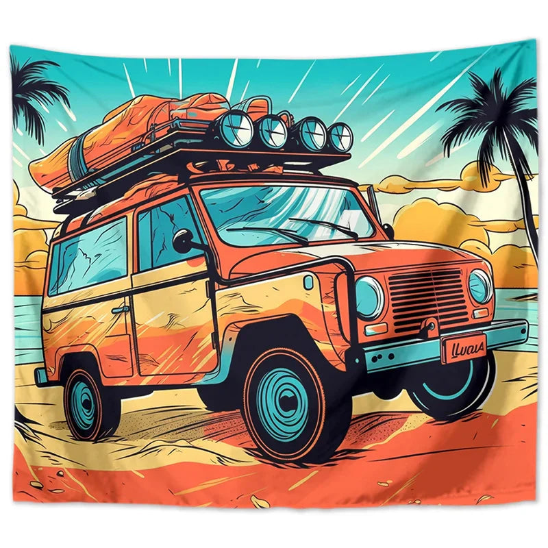 Decobites Sun Background Wall Tapestry for Home Decoration and Camping