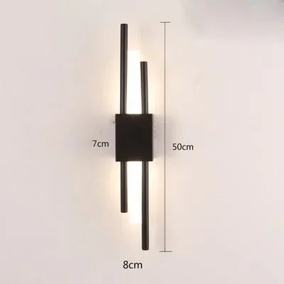 DecorBites™ Gold Tube Wall Sconce Iron Acrylic Modern Bedroom Living Room Lamps