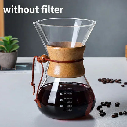 Decorbites™ Glas-Kaffeekanne mit Stahlsieb-Tropffilter für Barista-Pour-Over