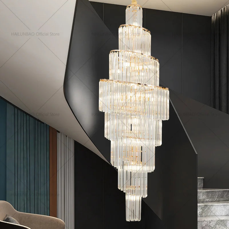DecorBites™ Crystal Chandelier for Penthouse Villa Living Room - Modern Light Luxury Design