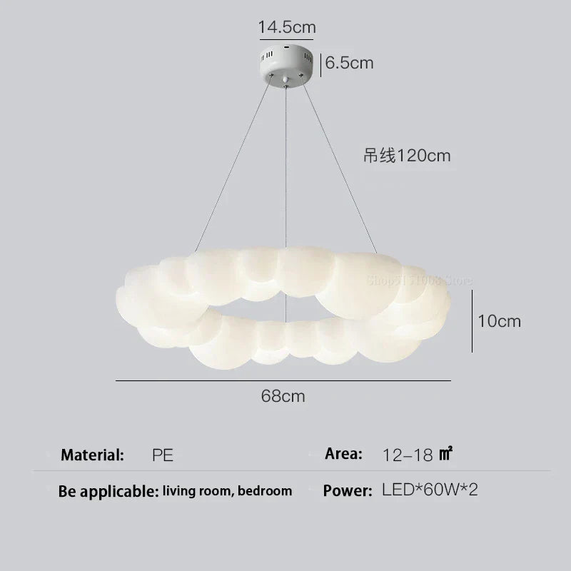 DecorBites™ Cloud LED Chandelier Modern Nordic Ceiling Lamp Ring Lighting
