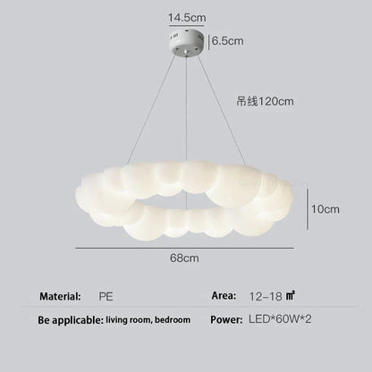 DecorBites™ Cloud LED Chandelier Modern Nordic Ceiling Lamp Ring Lighting