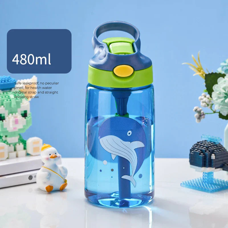 Vaso de paja antivuelco Decorbites™ para niños - Botella de agua portátil para la escuela y el verano