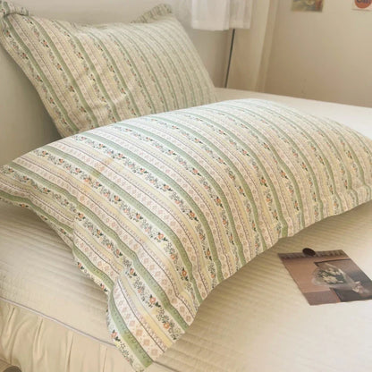 Decobites Korean Floral Cotton Pillowcase 40x60cm, 48x74cm, 50x80cm, Home Cushion Cover