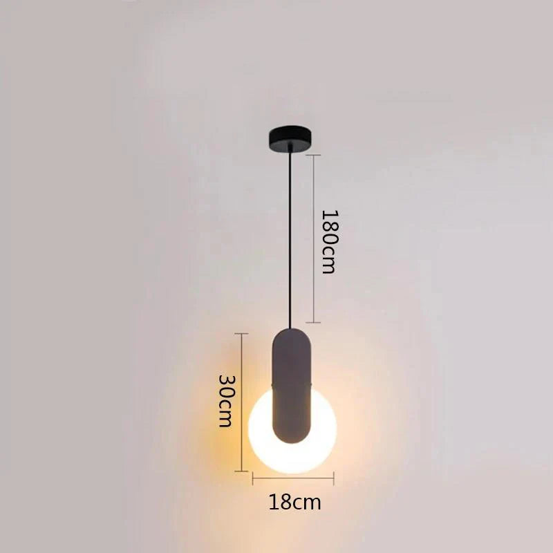 مصباح معلق بحلقة سوداء من DecorBites™ مع إضاءة LED قابلة للتعتيم وتعليق في السقف