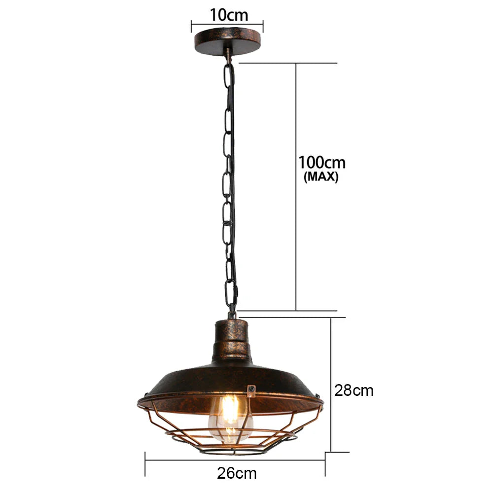 Industrial Vintage Black Iron Pendant Light