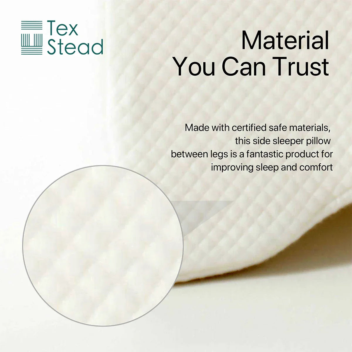 Decobites Memory Foam Knee Pillow for Side Sleepers, Spine Alignment & Leg Blood Circulation.