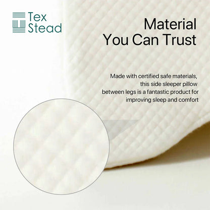 Decobites Memory Foam Knee Pillow for Side Sleepers, Spine Alignment & Leg Blood Circulation.