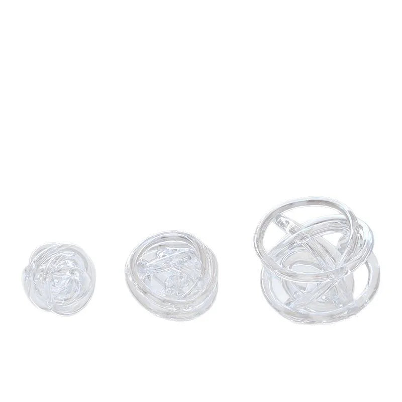DecorBites™ Glass Coil Wound Ball Ornament: Hand-made, Geometric, Transparent, Home Decoration