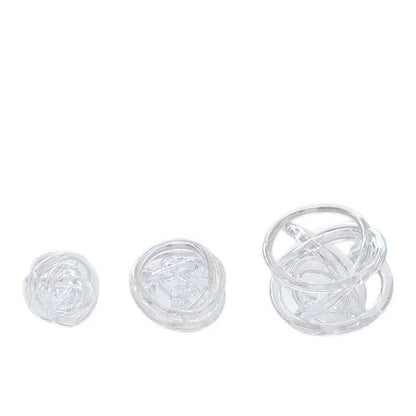 DecorBites™ Glass Coil Wound Ball Ornament: Hand-made, Geometric, Transparent, Home Decoration