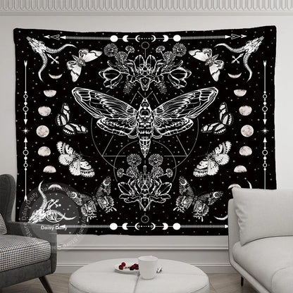 Decobites Moon Phase Butterfly Tapestry for Stylish Living Room and Bedroom Decor