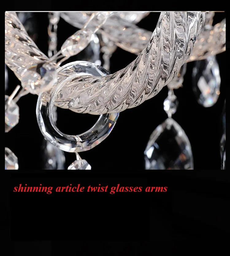 DecorBites™ Crystal Chandelier Light for Luxury Living Room Bedroom Hotel Villa Lighting