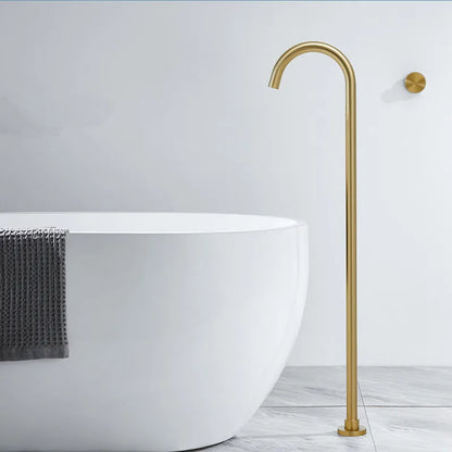 DecorBites™ Brushed Gold Black Floor Mounted Bathtub Shower Faucet