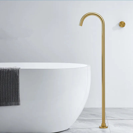 DecorBites™ Brushed Gold Black Floor Mounted Bathtub Shower Faucet