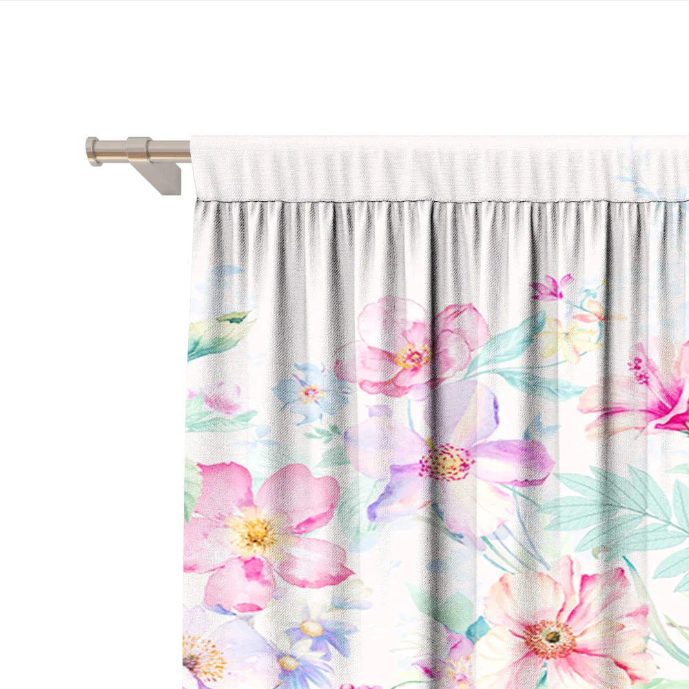 Decobites Pink Floral Bag Curtains for Home Decoration, Kitchen, Coffee Shop, Living Room