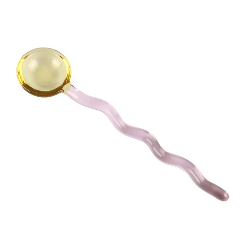 DecorBites™ Glass Spoon Coffee Stirring Rod for Home Cafe, Dessert Jam Scoop