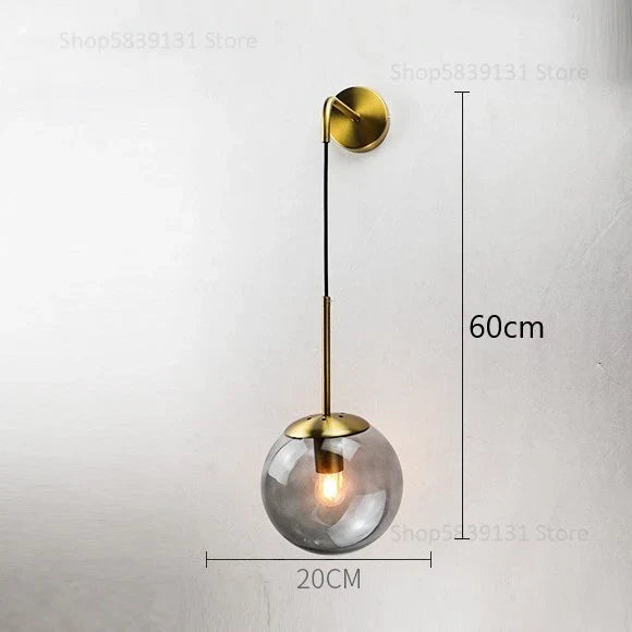 DecorBites™ Glass Ball Wall Lamp: Nordic Modern LED Lighting for Living Room, Bedroom, and Corridor