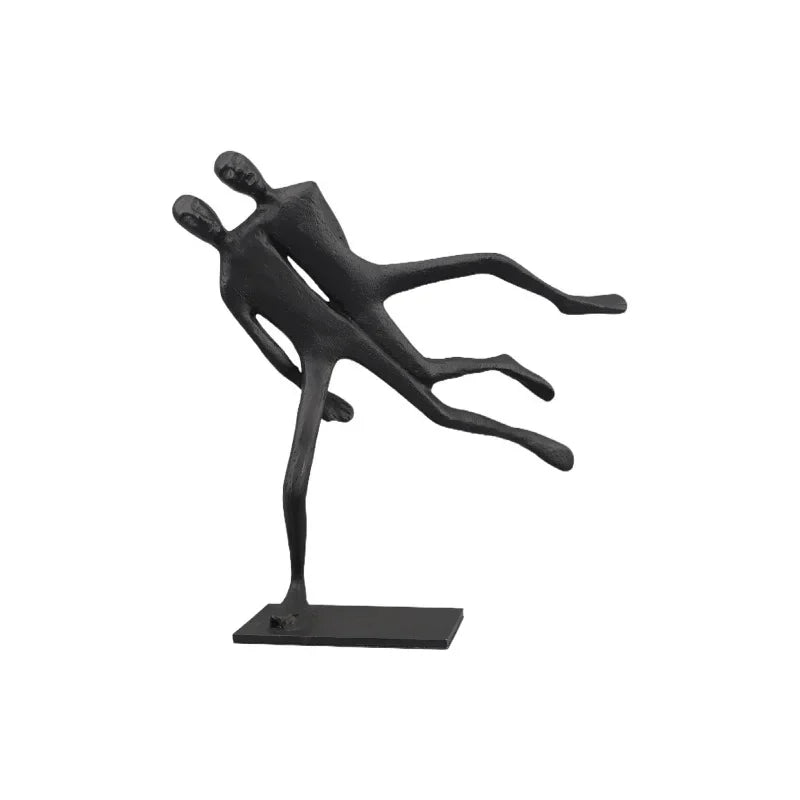DecorBites™ Iron Man Abstract Sculpture Black Metal Figurine Decor for Room Aesthetics