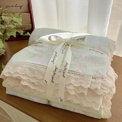 DecorBites™ Lace Romantic Comforter Set - Full Twin Double Size Bed Linens