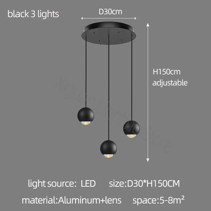 DecorBites™ Globe Lens Metal Chandelier for Living Room Kitchen Bedroom Cafe Staircase Villa
