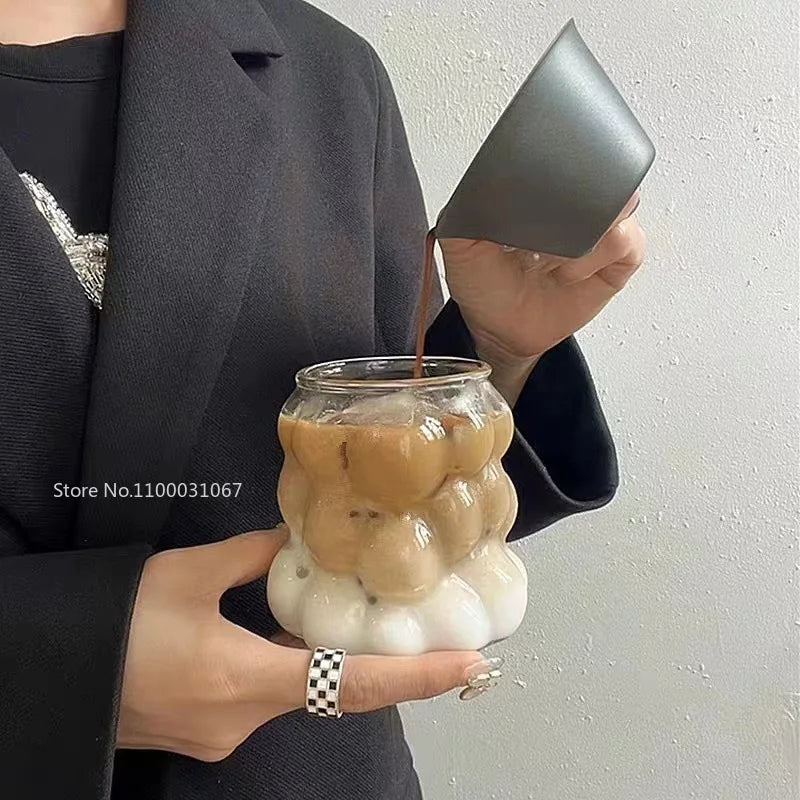 DecorBites™ Heat-Resistant Grape Glass Cup Set: Transparent Drinking Cups for Coffee, Tea, Juice & Beer