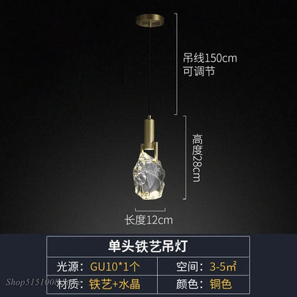 Nordic Gold Crystal Pendant Light