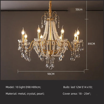 DecorBites™ Crystal LED Chandelier Pendant Lights for Villa Stairs and Hotel Decor