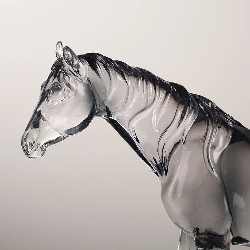 DecorBites™ Clear Horse Resin Sculpture Decorative Figurine Home Decoration