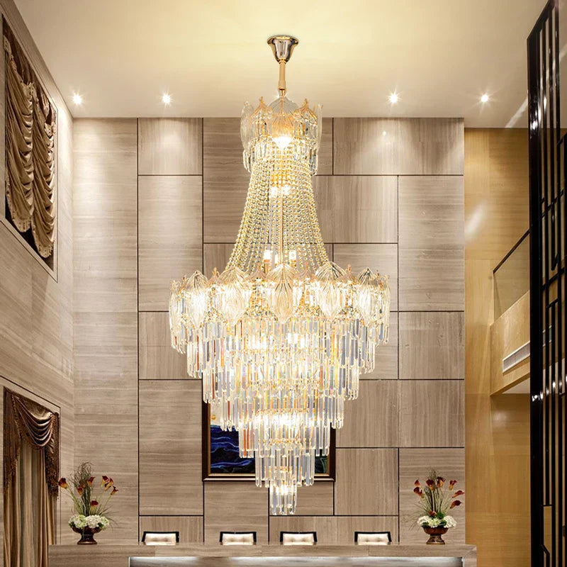 DecorBites™ Elegant Crystal Duplex Chandelier for Livingroom, Hotel, and Villa