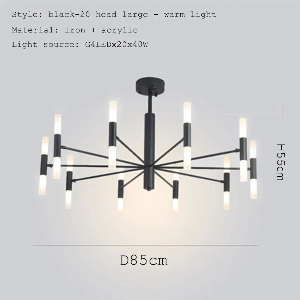 DecorBites™ Black Gold Art Decor Led Ceiling Chandelier for Modern Fashion Designer Home