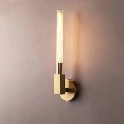 DecorBites™ Gold Metal and Glass Wall Sconce Light for Bathroom, Bedroom, Aisle, and Foyer
