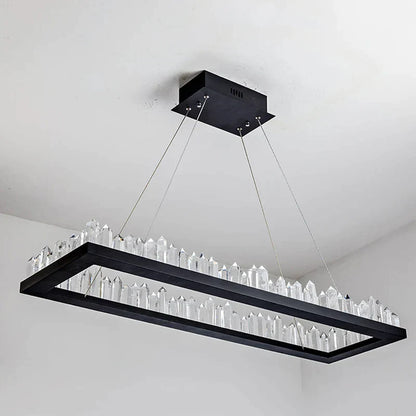 ثريا كريستال DecorBites™‎ بحلقات من الذهب الأسود - إضاءة LED فاخرة على الطراز الاسكندنافي لغرفة المعيشة