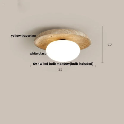 DecorBites™ LED Yellow Travertine Flush Mount Ceiling Light Fixtures