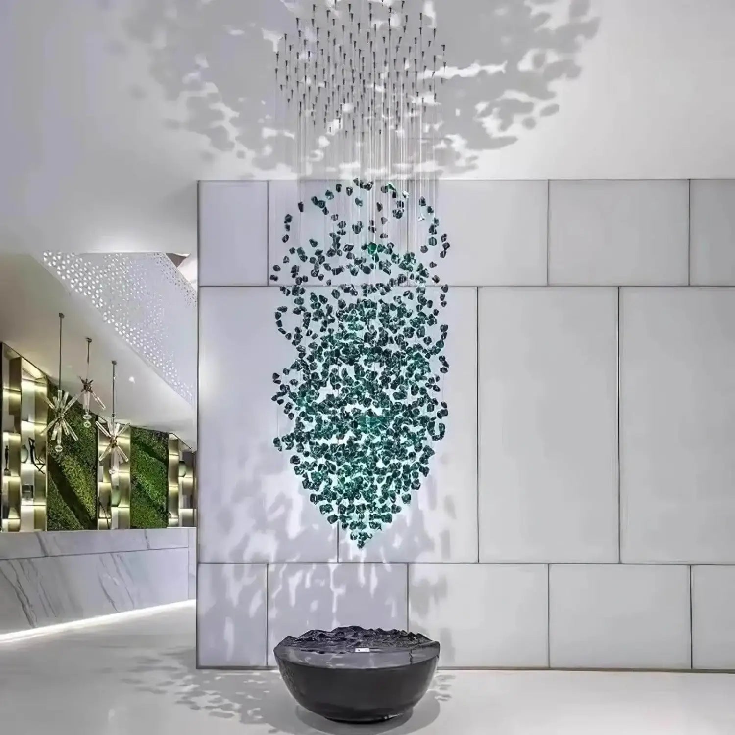 DecorBites™ Green Crystal Stone Chandelier for Modern Spaces