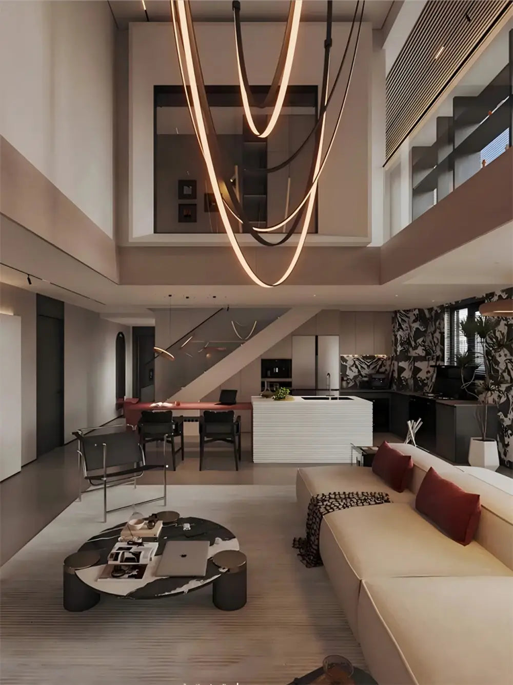 Flex Leather Belt LED Chandelier Light