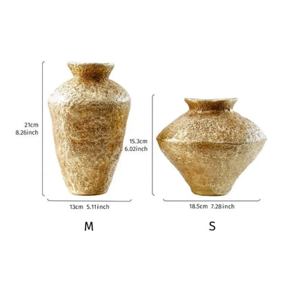 DecorBites™ Golden Vase Resin Handicraft Flower Arrangement Home Decor Bouquet Accent