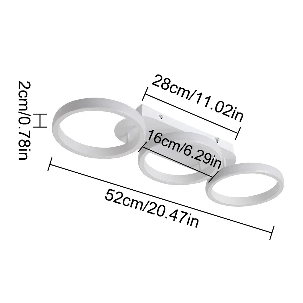 مصباح سقف LED أكريليك من DecorBites™: ثريا نورديك عصرية لغرفة المعيشة وغرفة الطعام والممر