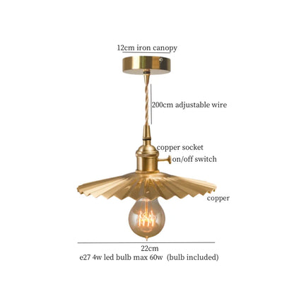 Decorbites™ Messing-Falten-LED-Hängeleuchten für Vintage-Loft-Dekoration und Beleuchtung