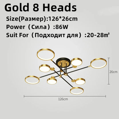 DecorBites™ LED Chandelier for Home Decor, Brightness Adjustable, Living Room, Dining Room Lighting