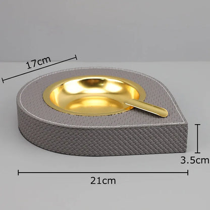 DecorBites™ Leather Desktop Ashtray: Stylish Smoking Accessory & Gift