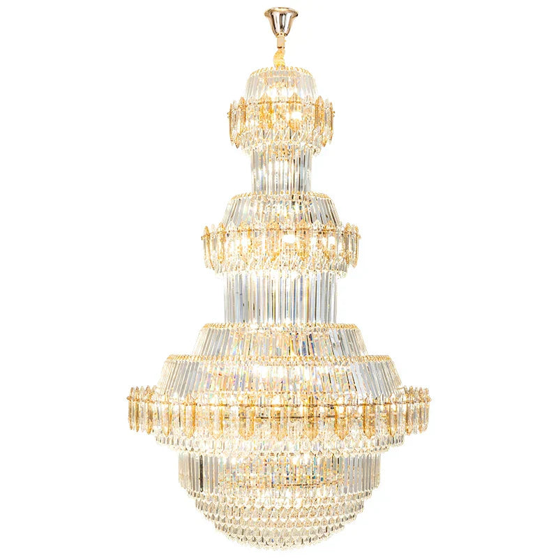 DecorBites™ Crystal Chandelier: Villa High Living Room Luxury Lighting